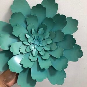 Teal Metal Wall Flower